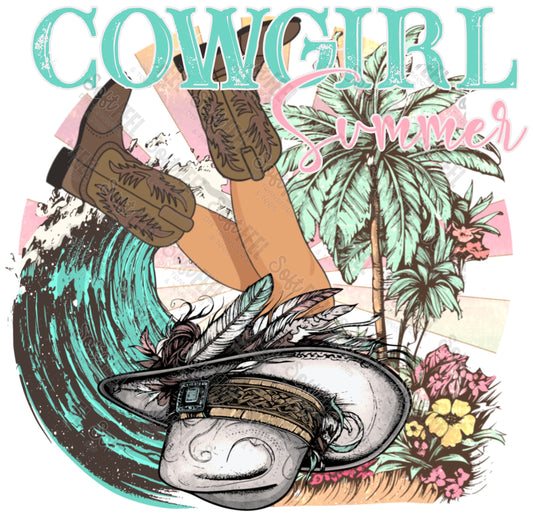 Cowgirl Summer - Country Western - Direct To Film Transfer / DTF - Heat Press Clothing Transfer