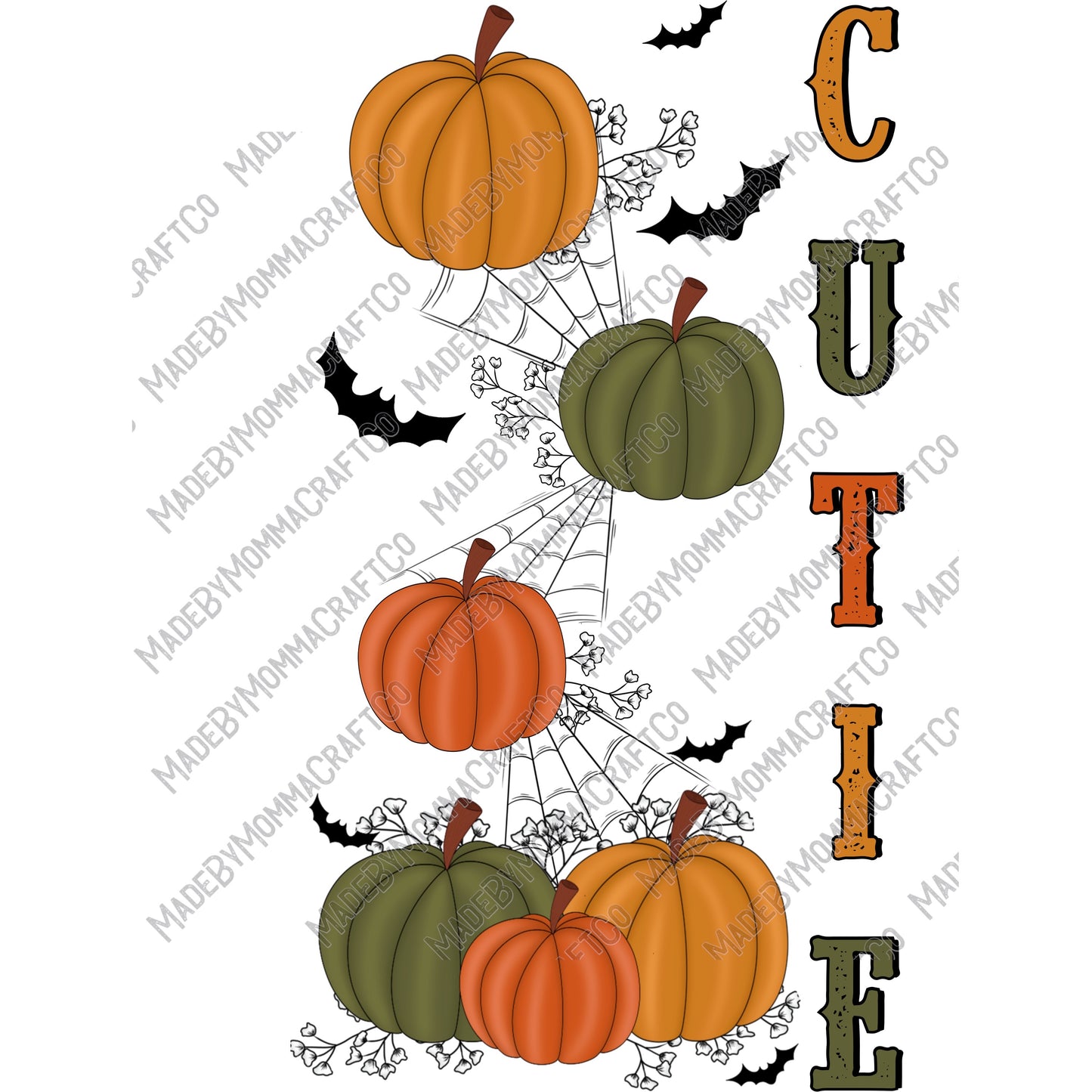 CUTIE Spider Webs and Pumpkins / Halloween Spooky  -Cheat Clear Waterslide™ or White Cast Sticker