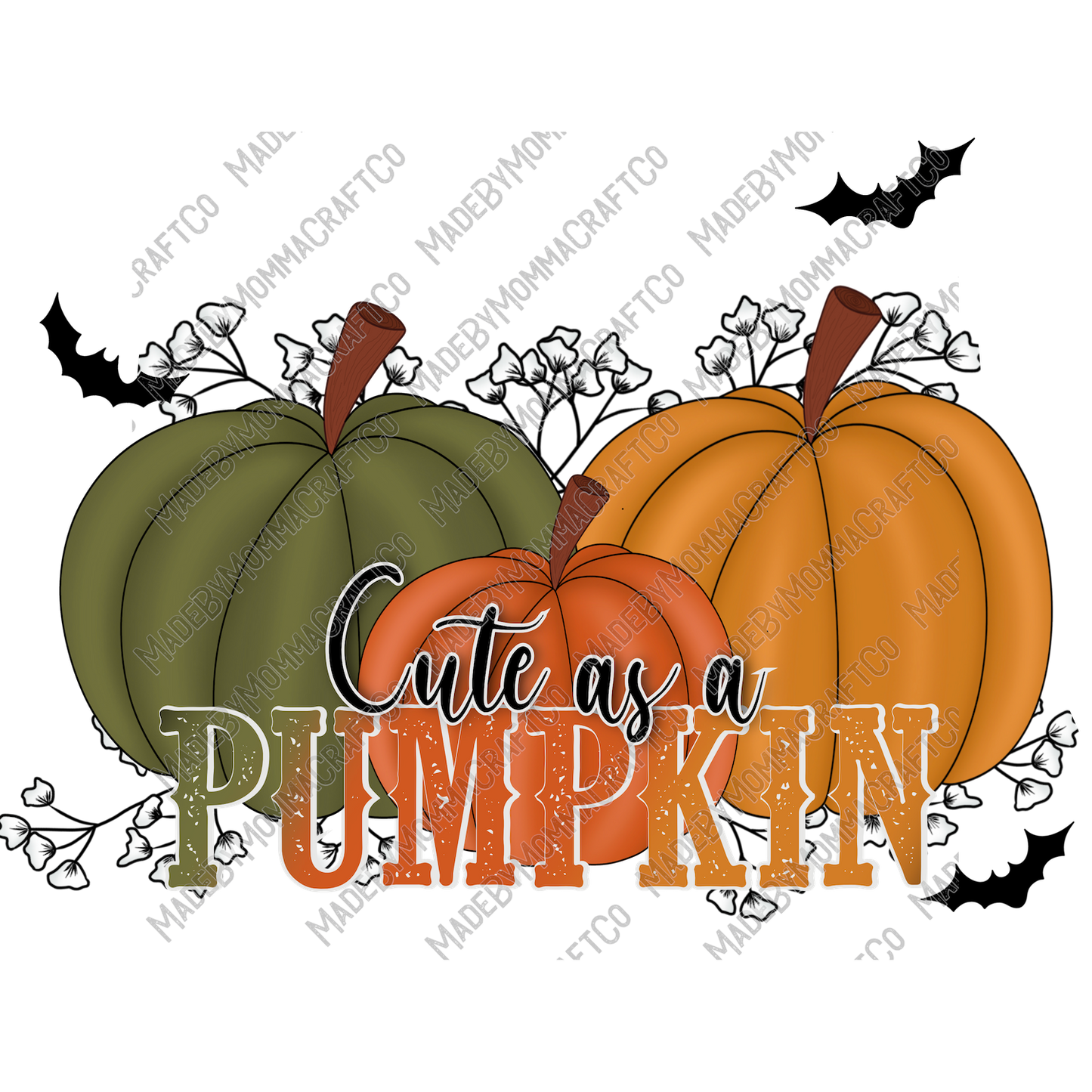 Cute as a Pumpkin - Cheat Clear Waterslide™ or White Cast Sticker