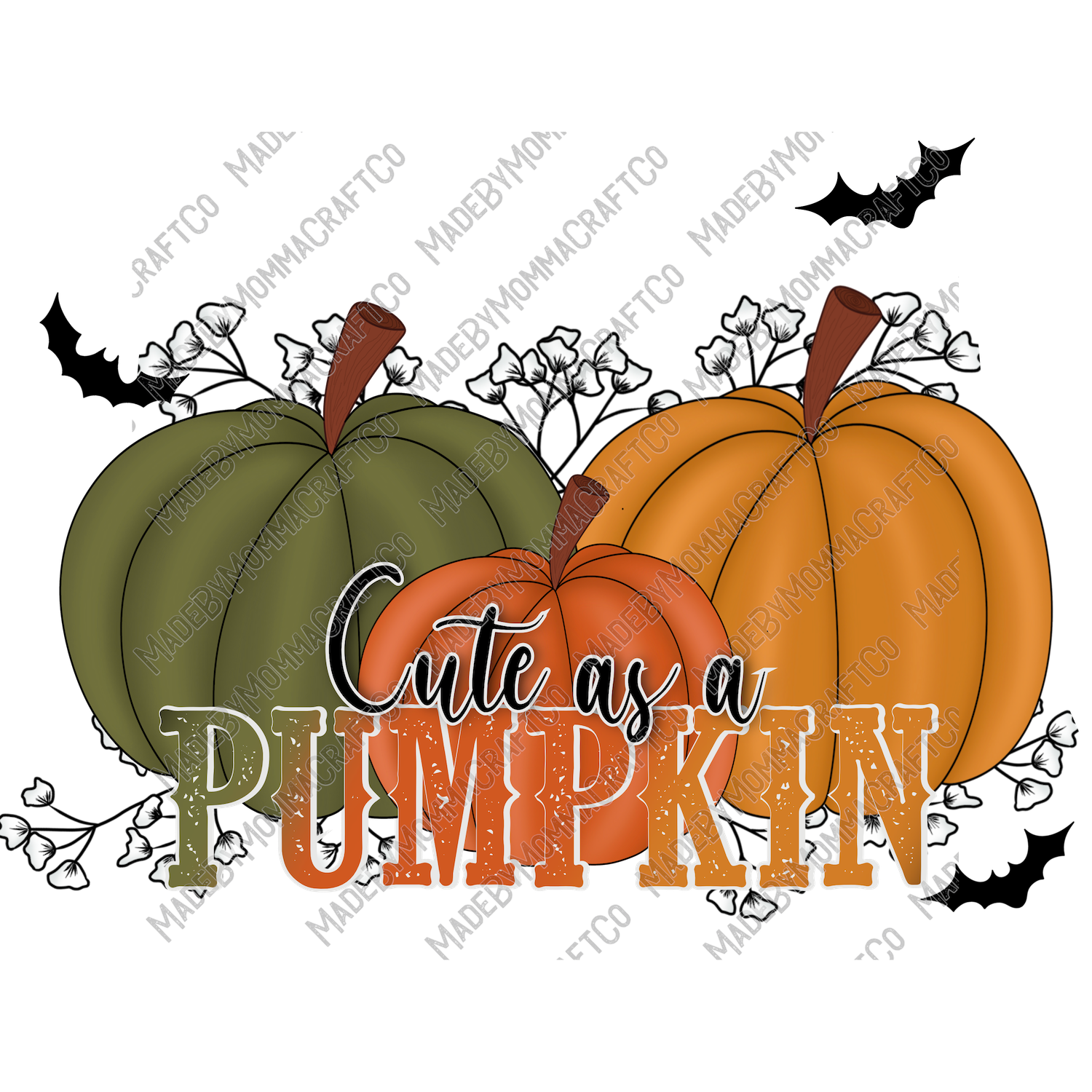 Cute as a Pumpkin - Cheat Clear Waterslide™ or White Cast Sticker