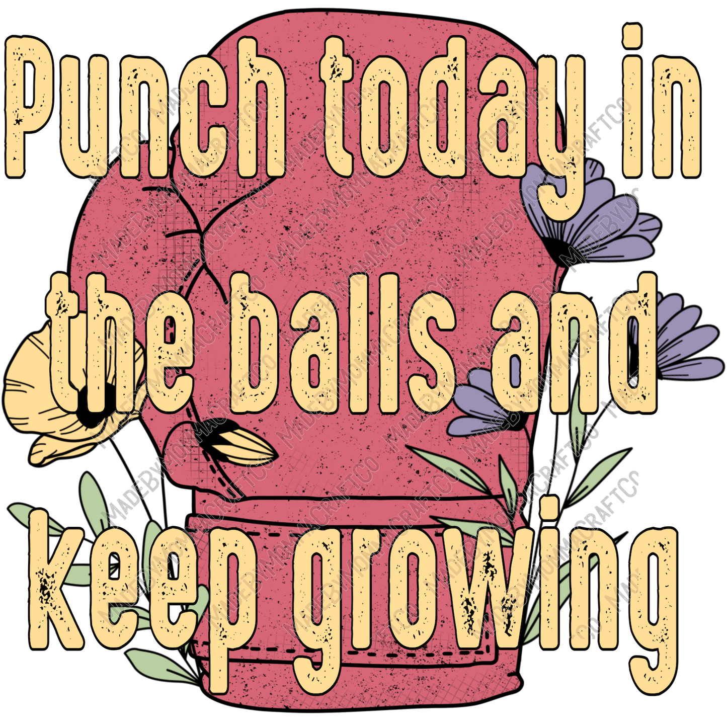 Punch Today In The Balls and Keep Growing Snarky Motivational Mental Health - Cheat Clear Waterslide™ or White Cast Sticker