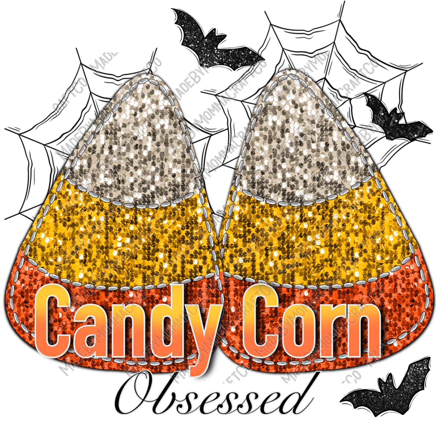 Candy Corn Obsessed Halloween - Cheat Clear Waterslide™ or White Cast Sticker