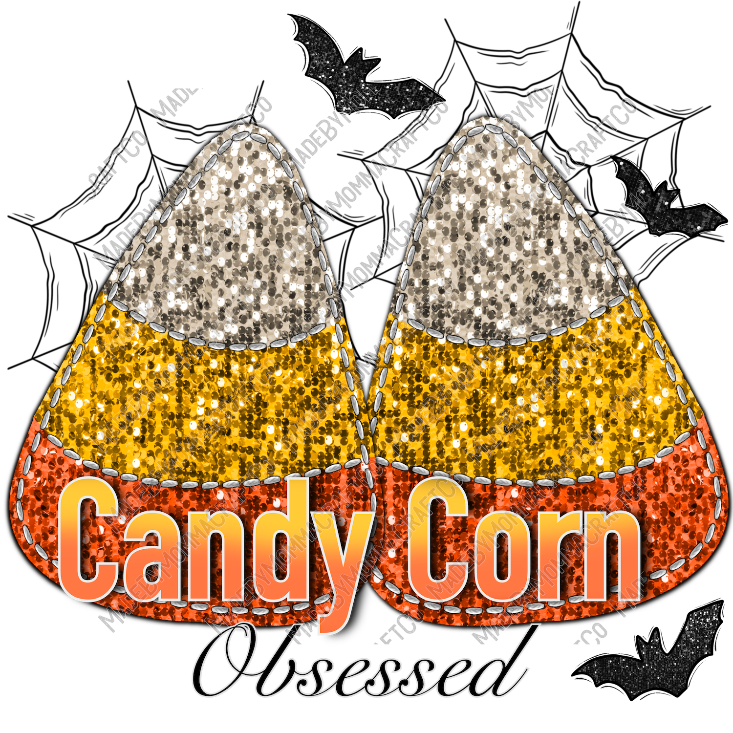 Candy Corn Obsessed Halloween - Cheat Clear Waterslide™ or White Cast Sticker