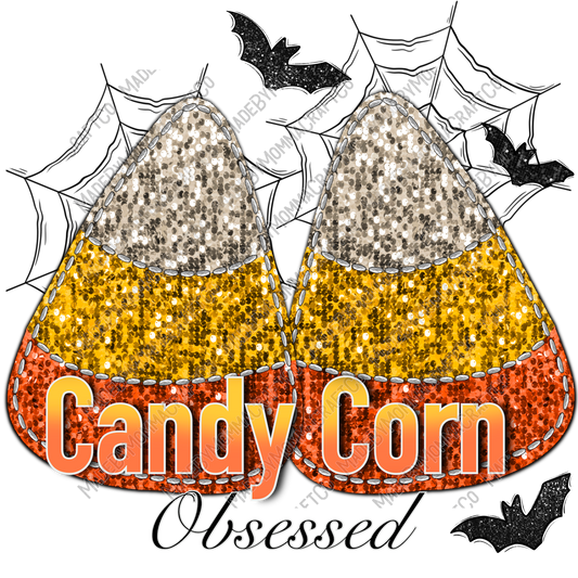 Candy Corn Obsessed Halloween - Cheat Clear Waterslide™ or White Cast Sticker