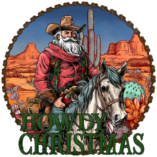 Howdy Christmas - Christmas / Country Western - Direct To Film Transfer / DTF - Heat Press Clothing Transfer