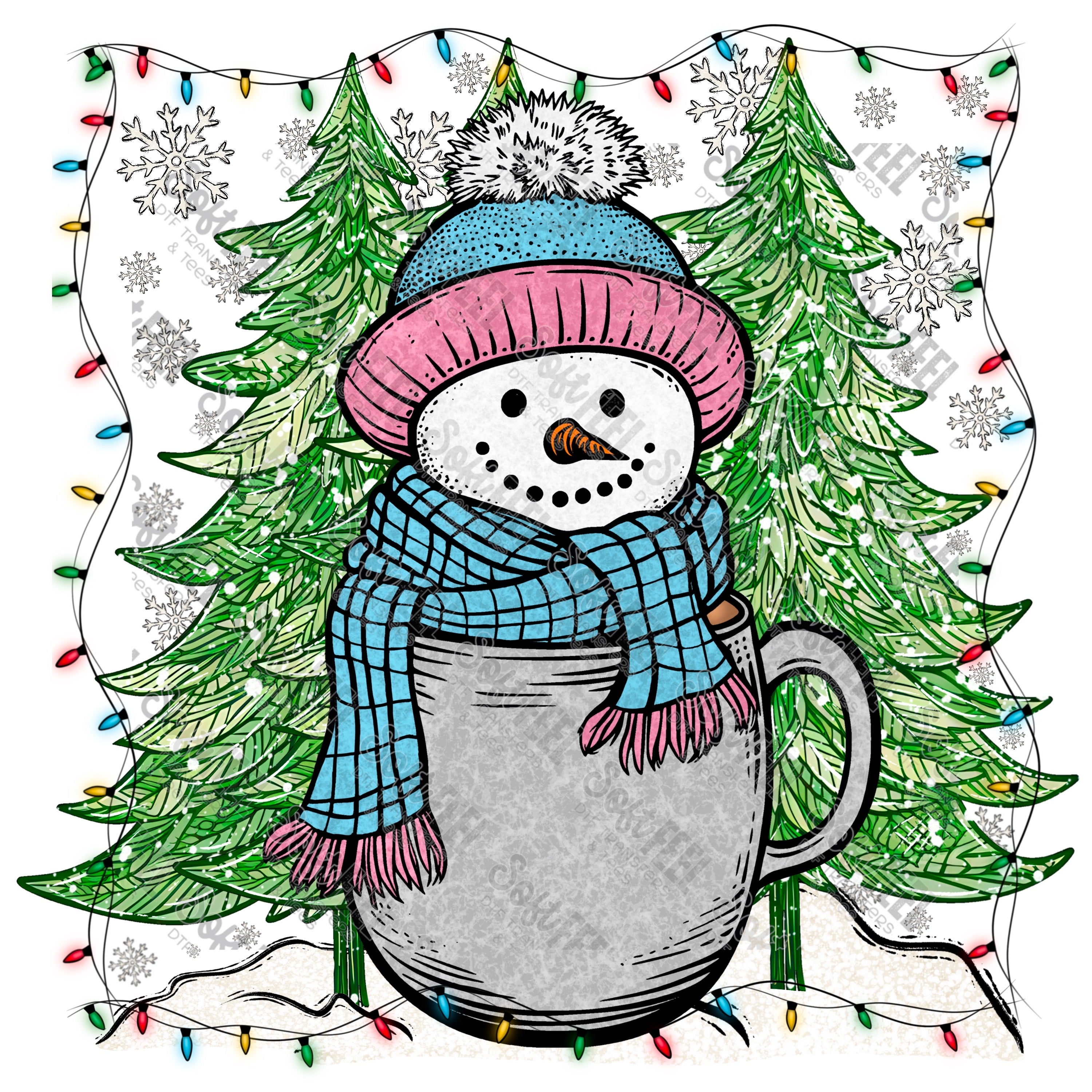 Snowman Mug - Christmas - Direct To Film Transfer / DTF - Heat Press Clothing Transfer