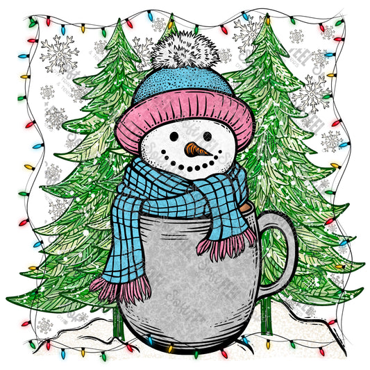 Snowman Mug - Christmas - Direct To Film Transfer / DTF - Heat Press Clothing Transfer