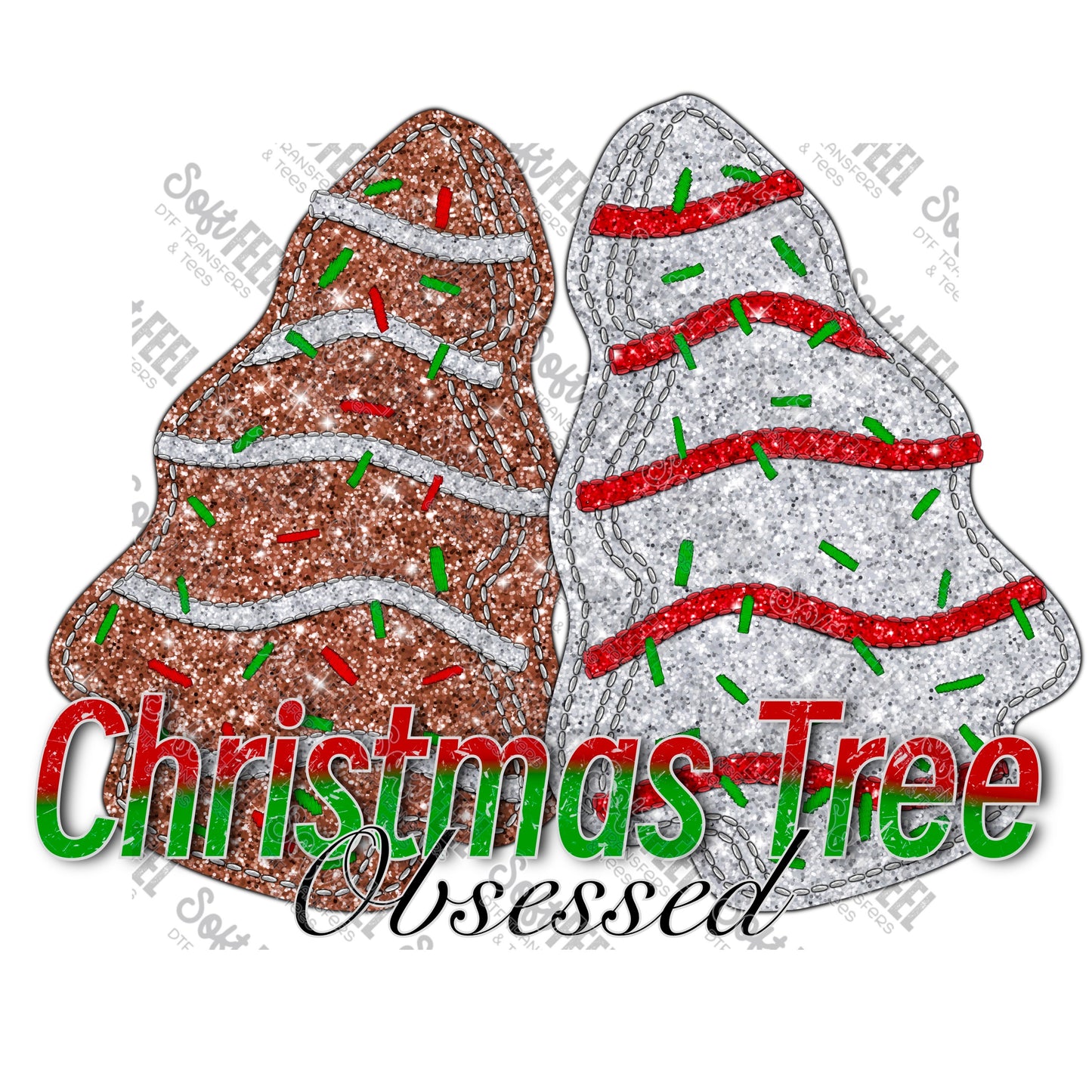 Christmas Tree Obsessed - Christmas - Direct To Film Transfer / DTF - Heat Press Clothing Transfer