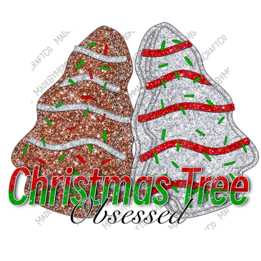 GLitter Christmas Tree Obsessed - Cheat Clear Waterslide™ or White Cast Sticker