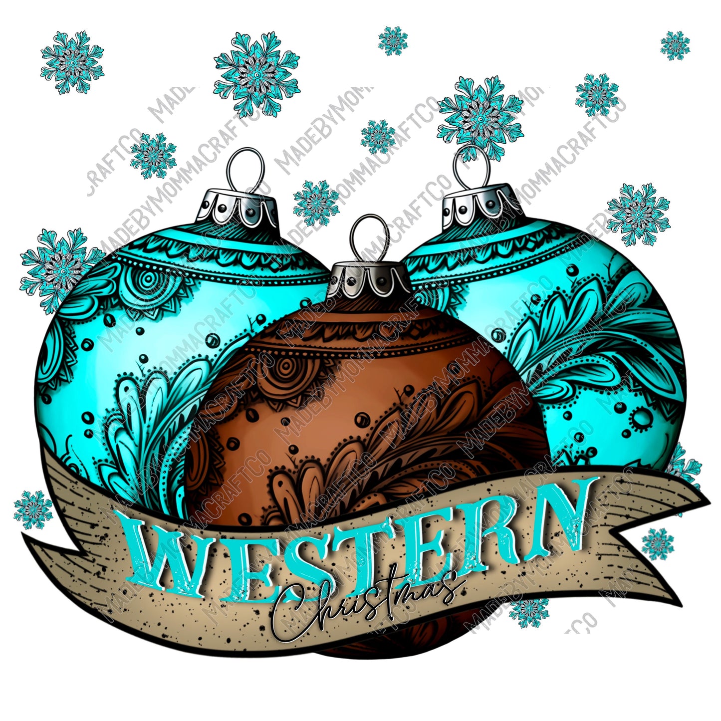 Western Christmas Ornaments - Christmas - Cheat Clear Waterslide™ or White Cast Sticker