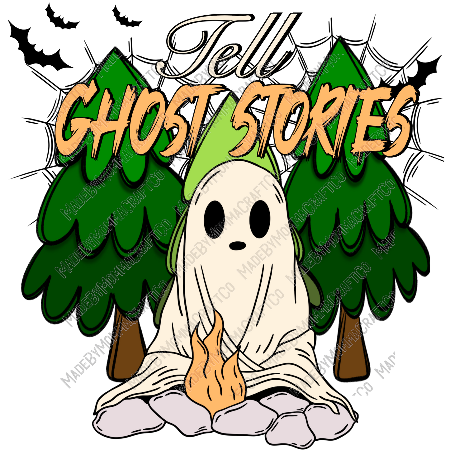 Tell Ghost Stories Halloween Fall - Cheat Clear Waterslide™ or White Cast Sticker