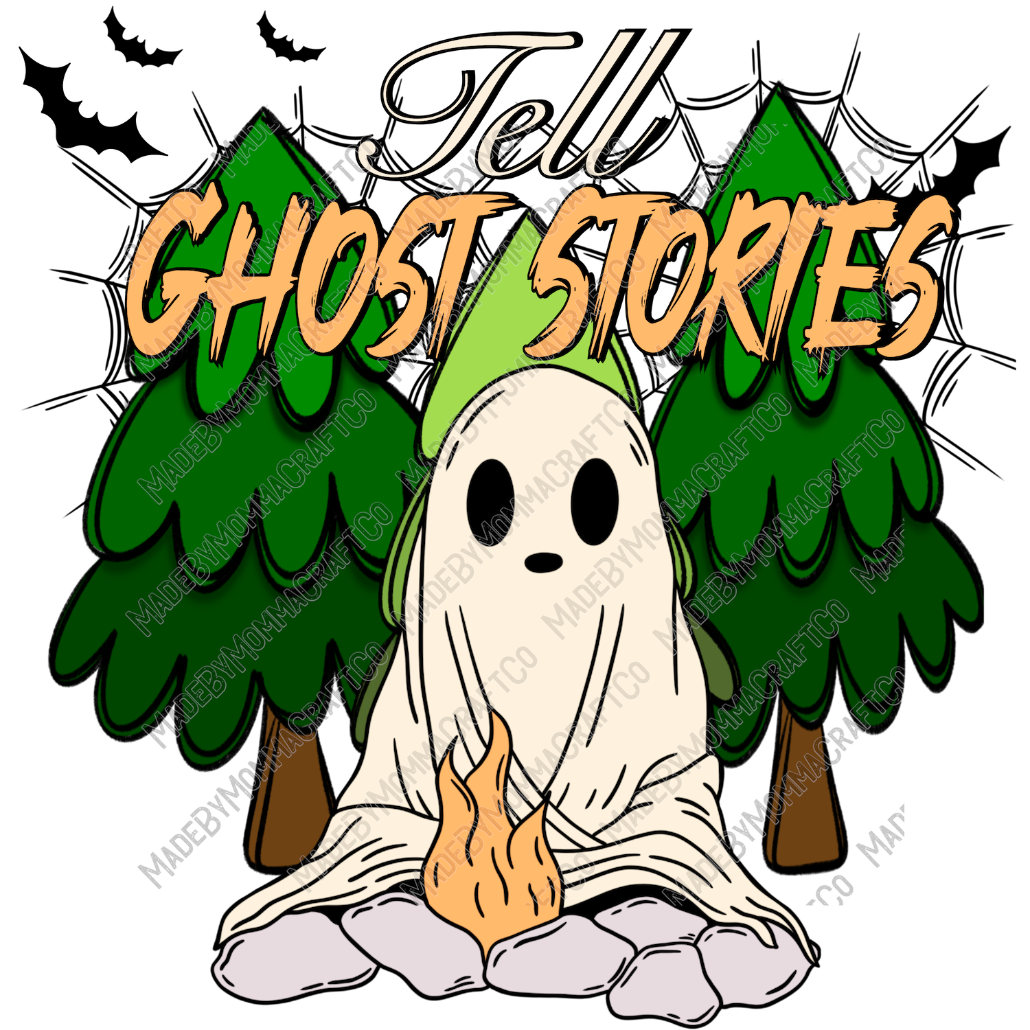 Tell Ghost Stories Halloween Fall - Cheat Clear Waterslide™ or White Cast Sticker
