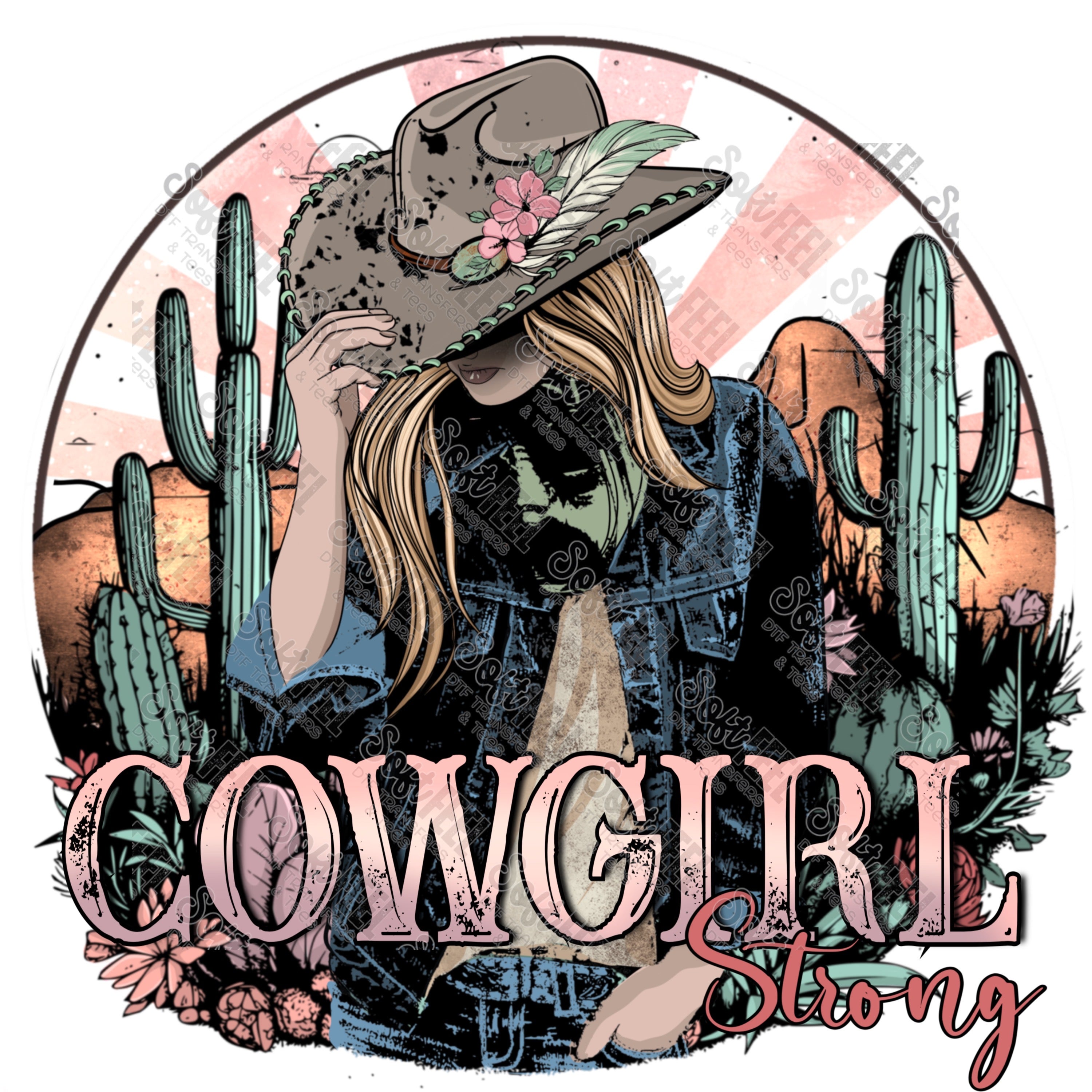 Cowgirl Strong  - Country / Women&#39;s - Direct To Film Transfer / DTF - Heat Press Clothing Transfer