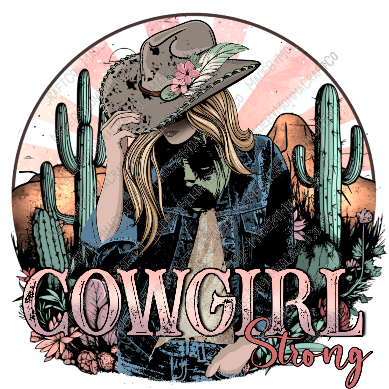 Cowgirl Strong Country Western - Cheat Clear Waterslide™ or White Cast Sticker