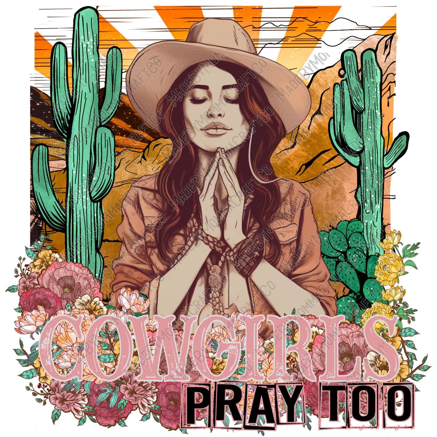 Cowgirls Pray Too - Country - Cheat Clear Waterslide™ or White Cast Sticker