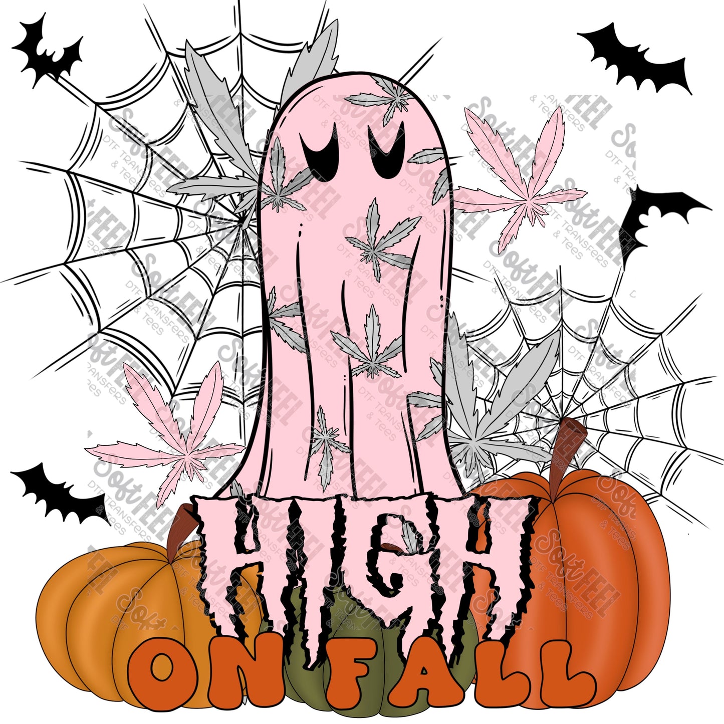 High On Fall - Halloween / Fall / Weed - Direct To Film Transfer / DTF - Heat Press Clothing Transfer