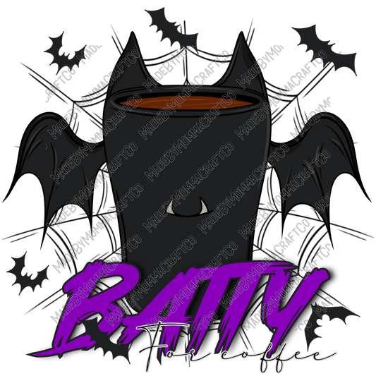 Batty For Coffee - Halloween - Cheat Clear Waterslide™ or Cheat Clear Sticker Decal