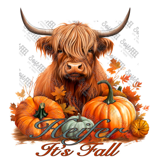 Heifer Its Fall - Fall / Country Western / Animals - Direct To Film Transfer / DTF - Heat Press Clothing Transfer