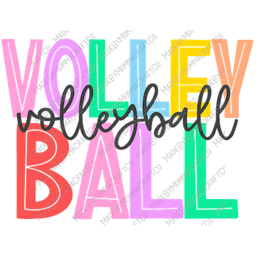 Volleyball Stacked - Cheat Clear Waterslide™ or White Cast Sticker