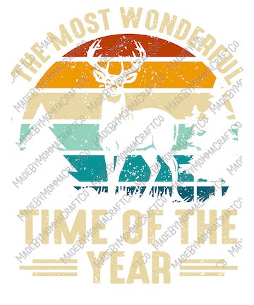 Most Wonderful Time Of The Year Deer Hunting - Hunting / Country Western - Cheat Clear Waterslide™ or White Cast Sticker