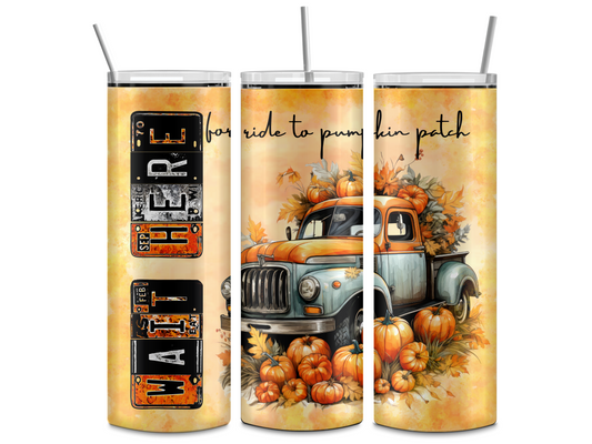 Wait Here Pumpkin Patch - Sublimation or Waterslide Wrap - 20oz and 30oz