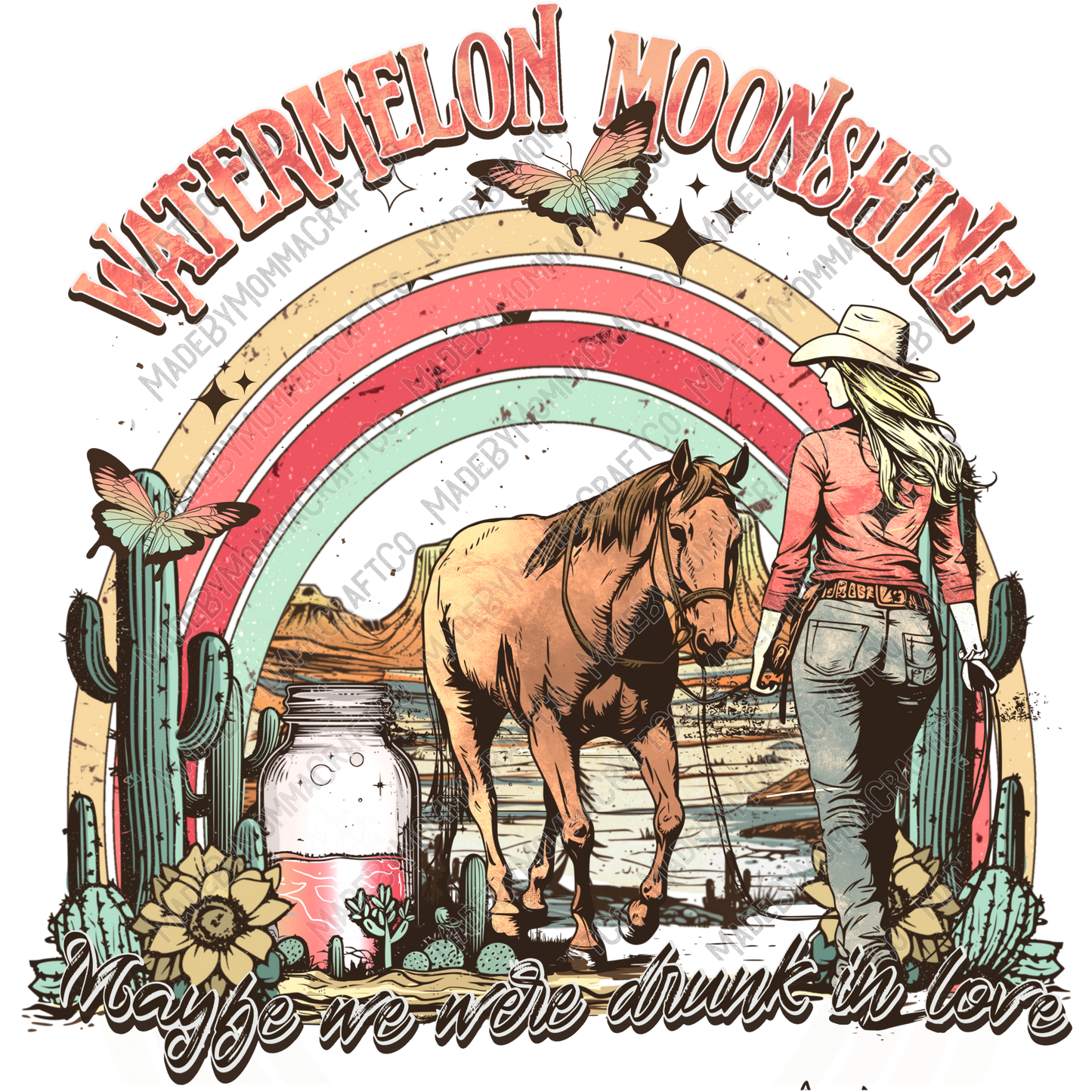 Watermelon Moonshine Country Western - Cheat Clear Waterslide™ or White Cast Sticker