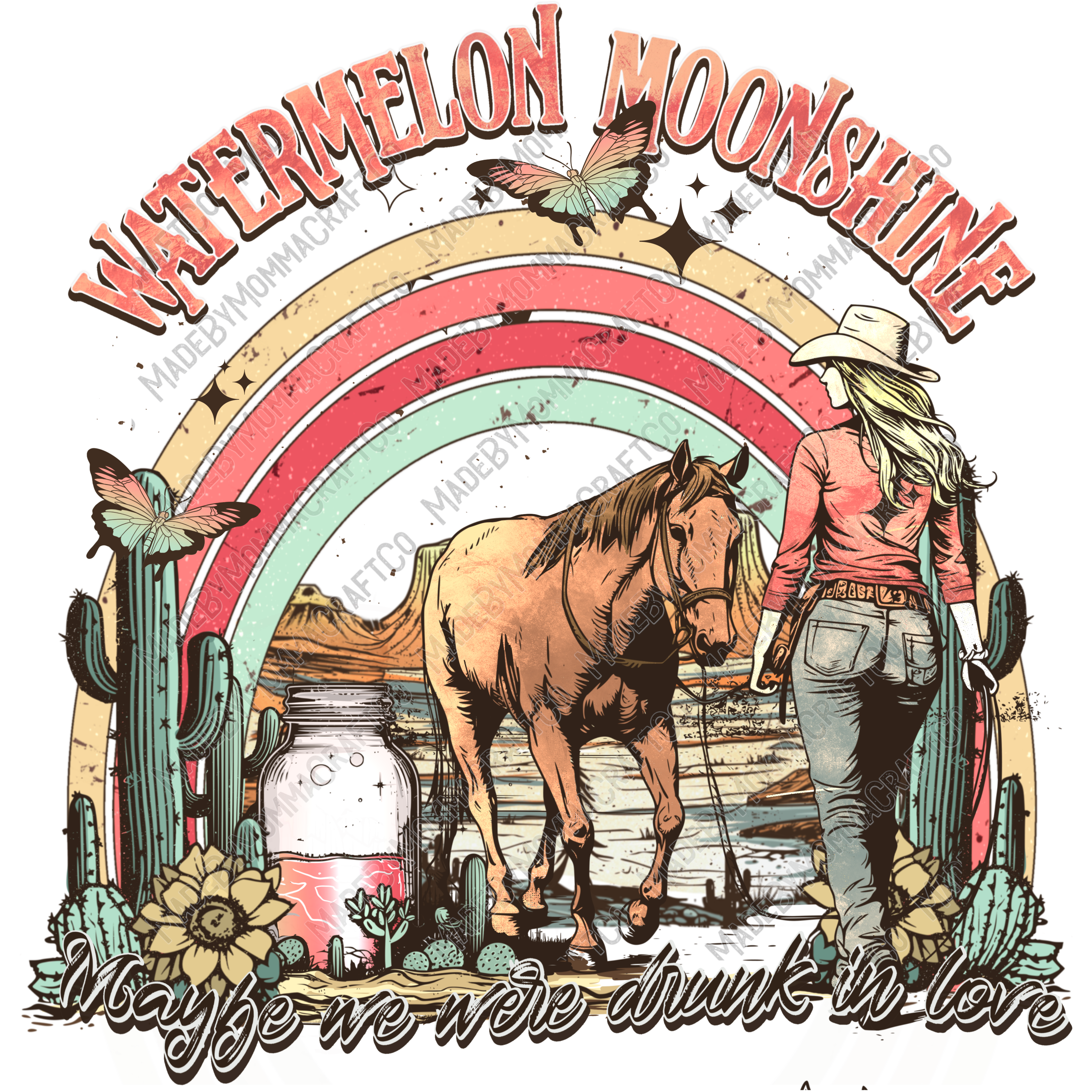 Watermelon Moonshine Country Western - Cheat Clear Waterslide™ or White Cast Sticker