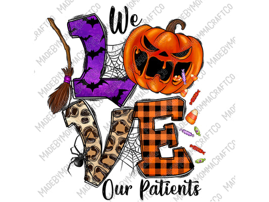 We Love Our Patients Occupational - Halloween - Cheat Clear Waterslide™ or White Cast Sticker