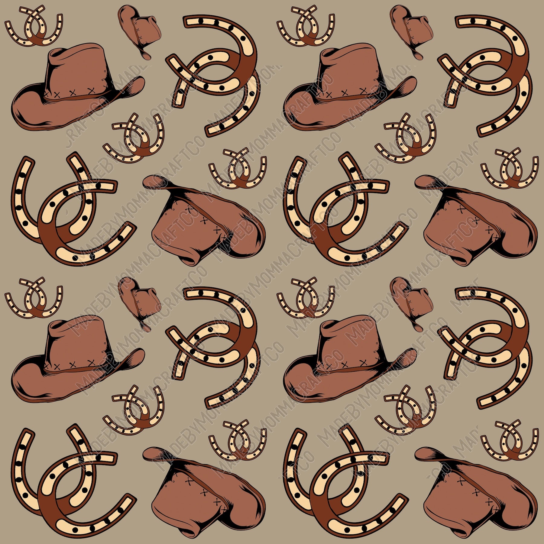 Western Cowboy Pattern 1 - Vinyl Or Waterslide Seamless Wrap