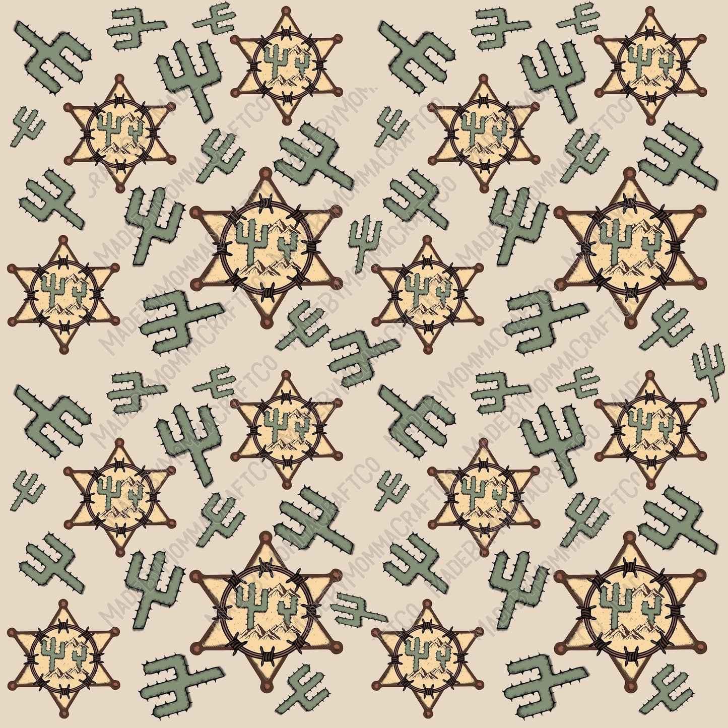 Western Cowboy Pattern 5 - Vinyl Or Waterslide Seamless Wrap