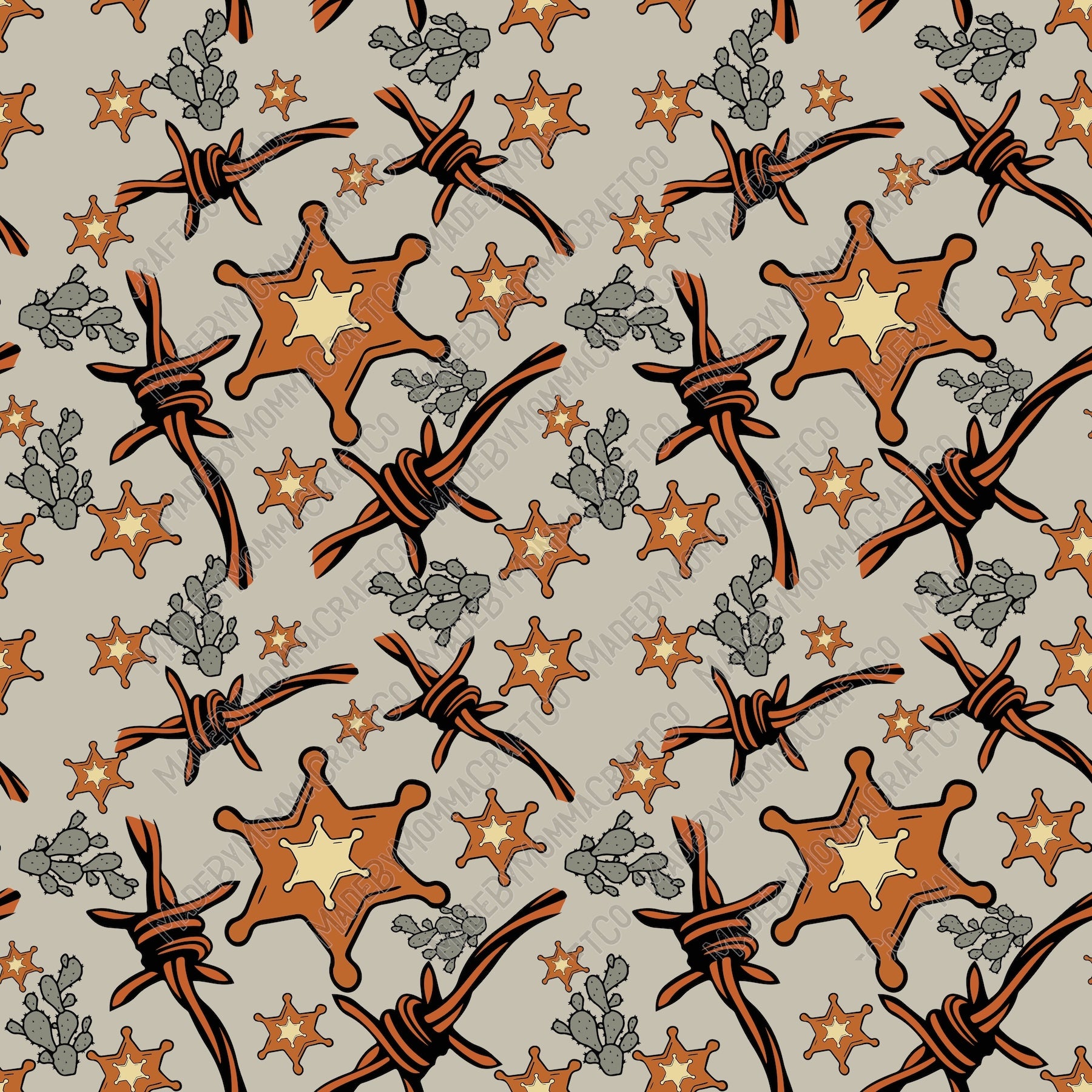 Western Cowboy Pattern 9 - Vinyl Or Waterslide Seamless Wrap