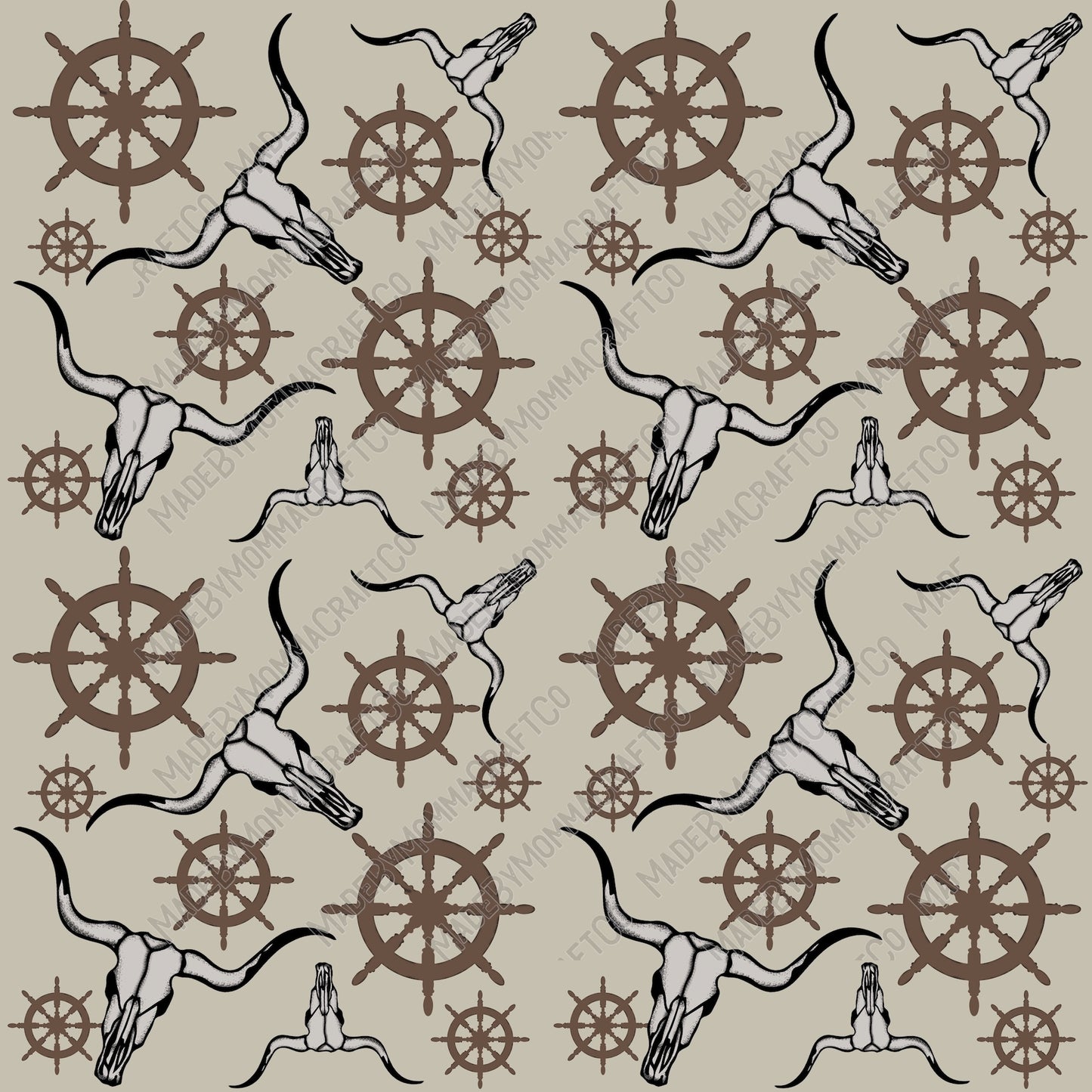 Western Cowboy Pattern 10 - Vinyl Or Waterslide Seamless Wrap