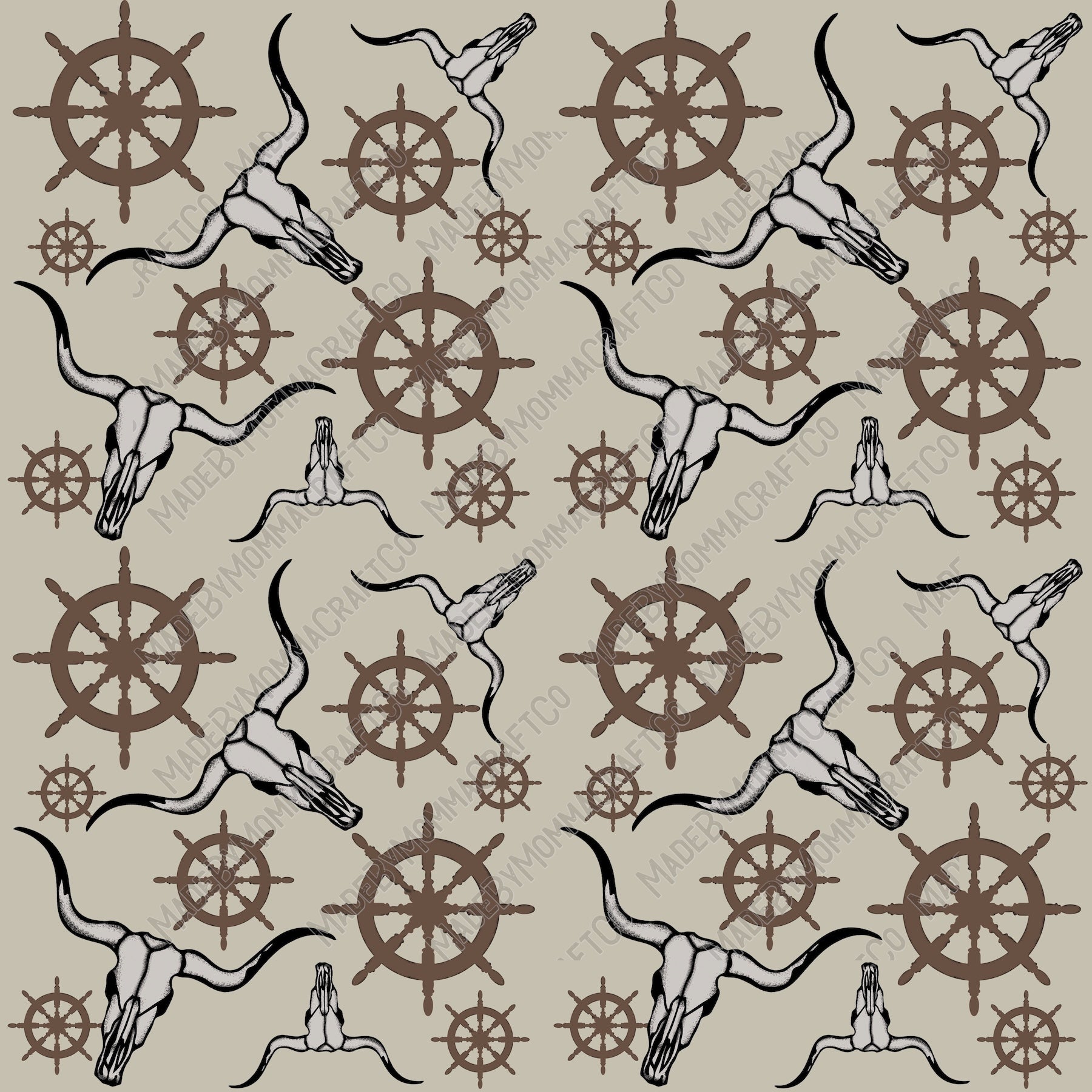 Western Cowboy Pattern 10 - Vinyl Or Waterslide Seamless Wrap