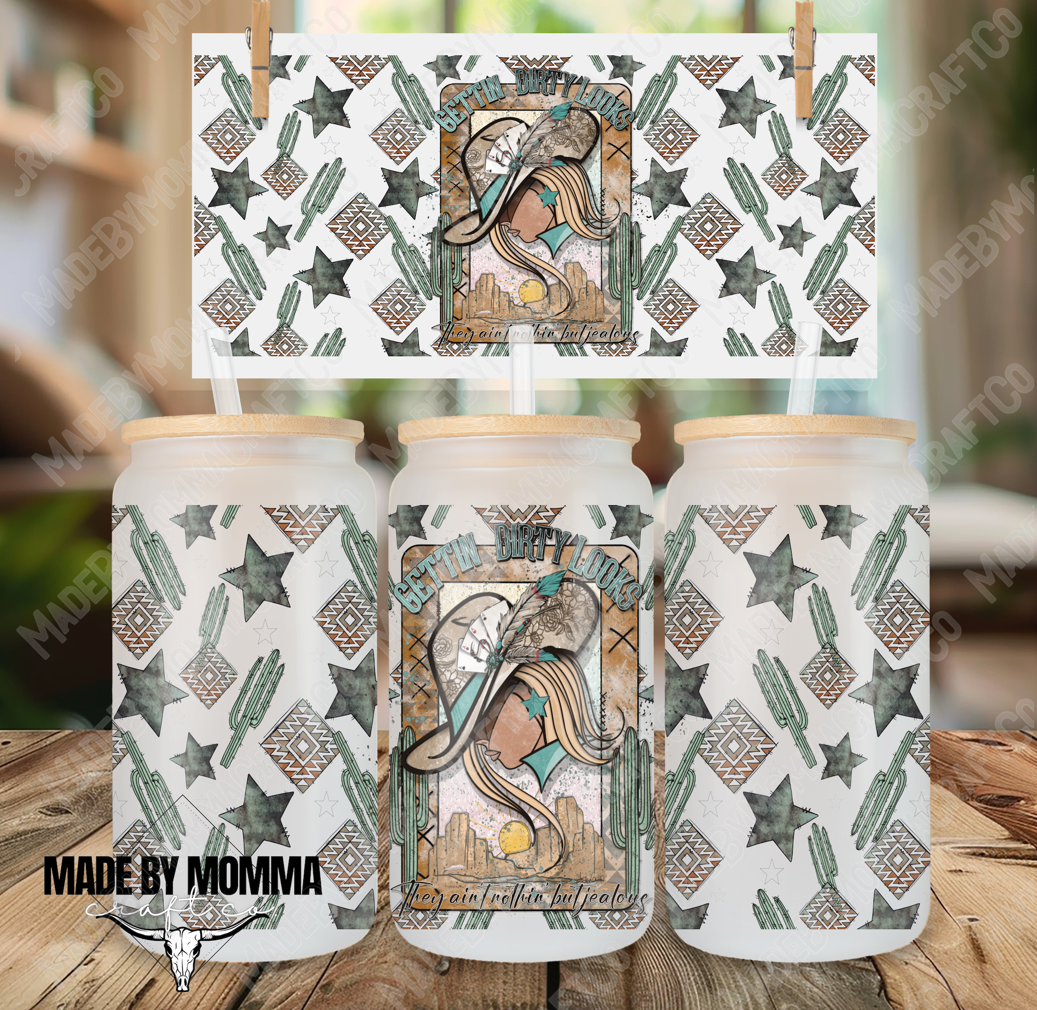 Dirty Looks Western 16oz UV DTF or Sublimation Wrap