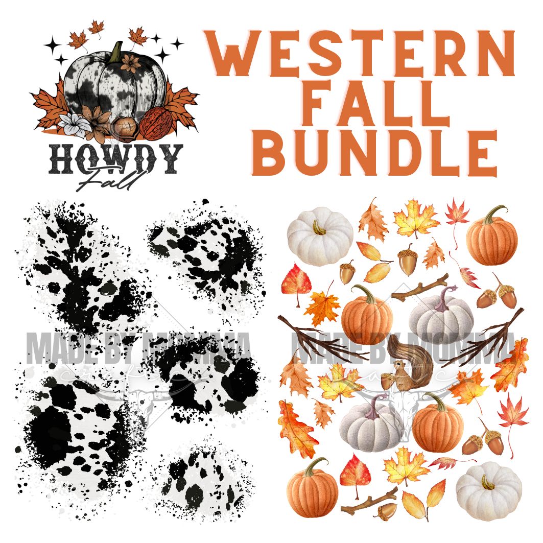 Western Fall Decal Bundle Cheat Clear Waterslide ™ or Sticker Gang Sheet