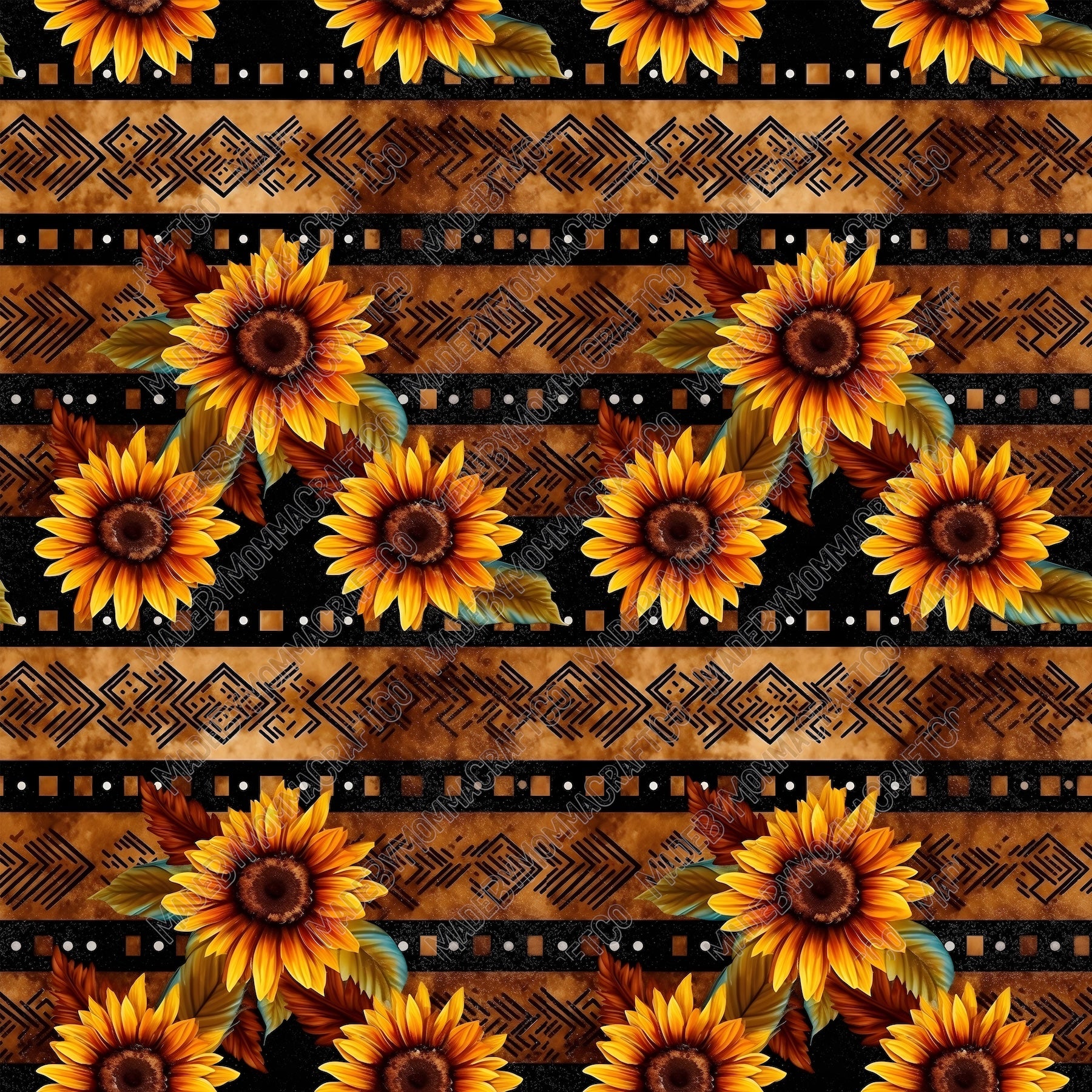 Western Sunflowers 1 - Vinyl Or Waterslide Seamless Wrap