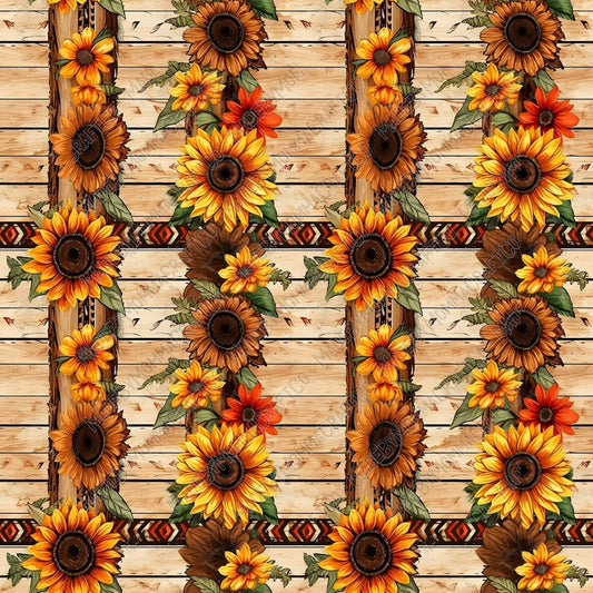 Western Sunflowers 2 - Vinyl Or Waterslide Seamless Wrap