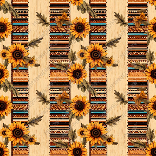 Western Sunflowers 3 - Vinyl Or Waterslide Seamless Wrap