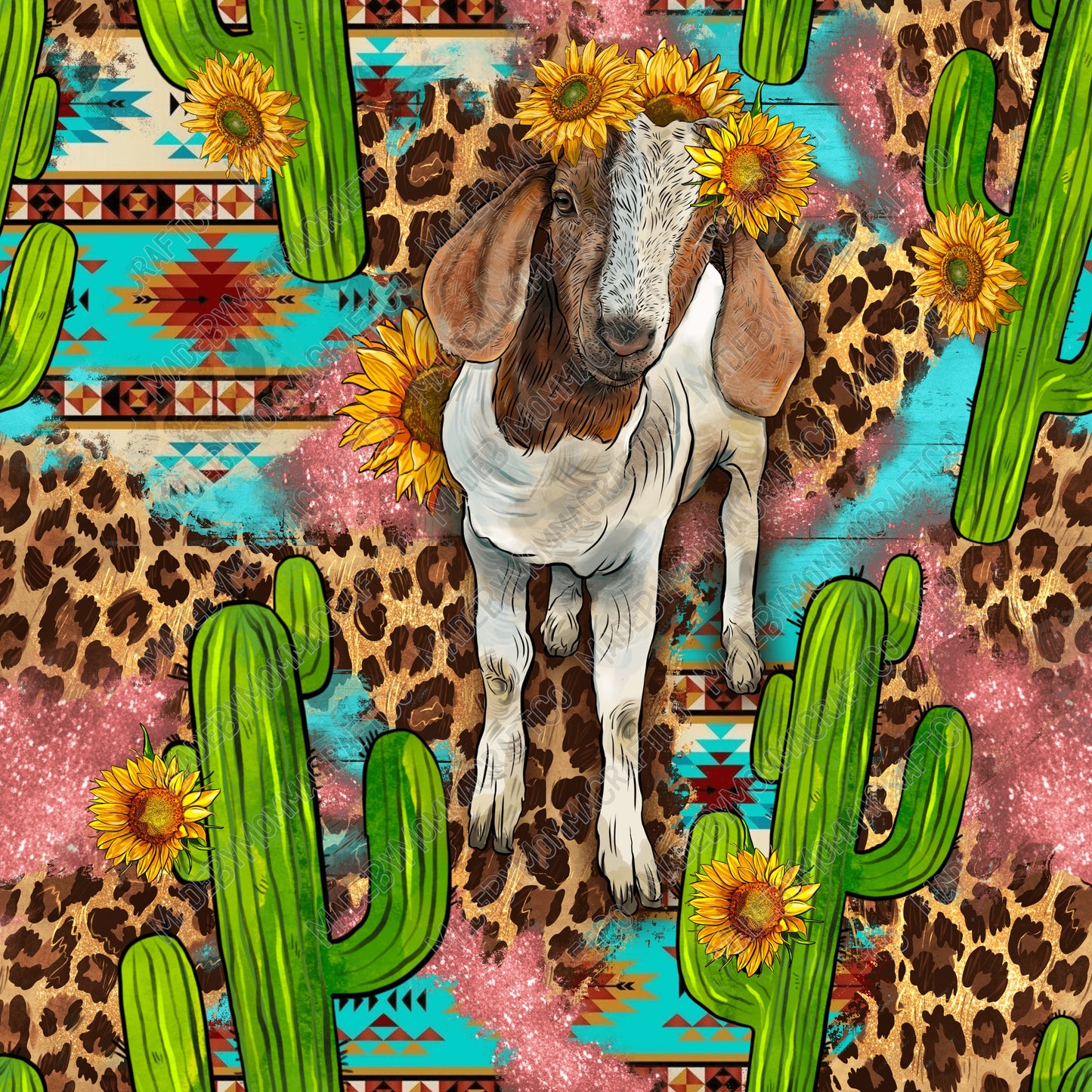 Western Boer Goat - Vinyl Or Waterslide Seamless Wrap