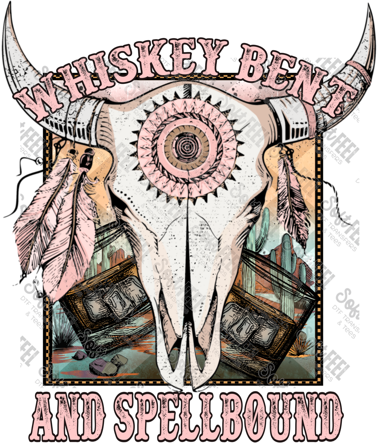 Whiskey Bent and Spellbound - Hippie / Western - Direct To Film Transfer / DTF - Heat Press Clothing Transfer