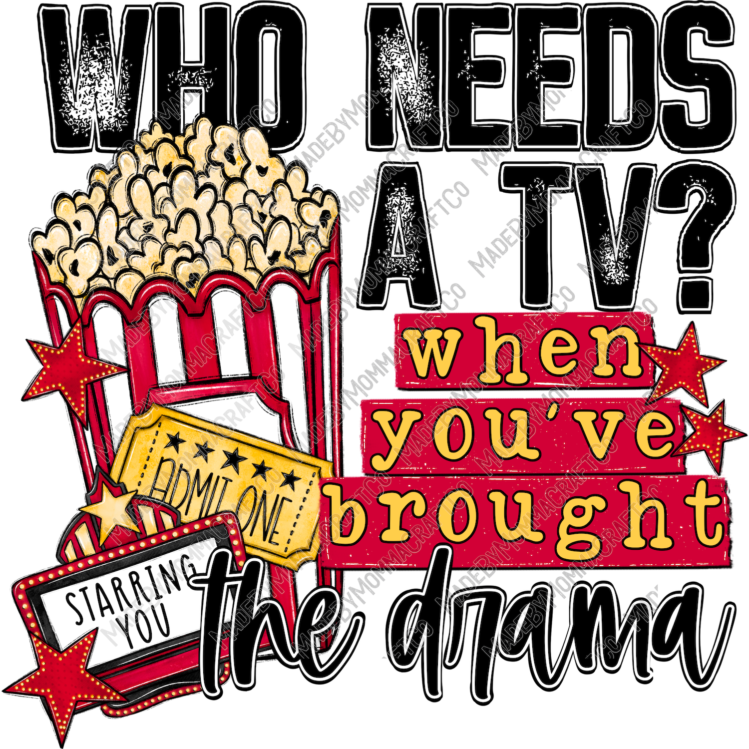 Who needs a TV when you&#39;ve brought the drama Popcorn - Cheat Clear Waterslide™ or White Cast Sticker