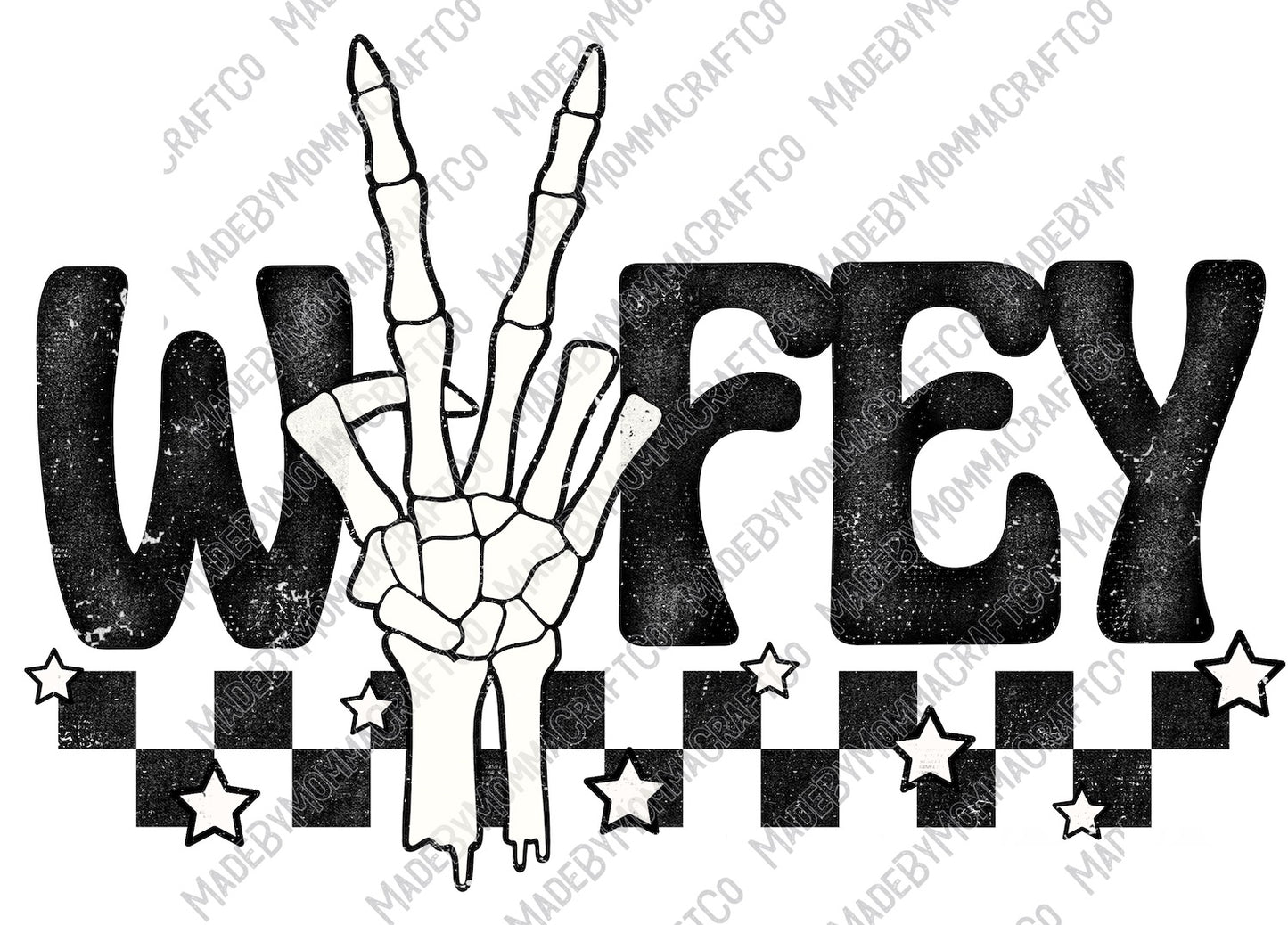 Wifey Retro Skeleton - Cheat Clear Waterslide™ or White Cast Sticker