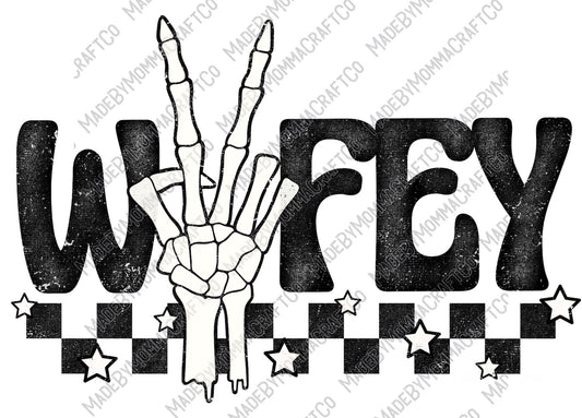 Wifey Retro Skeleton - Cheat Clear Waterslide™ or White Cast Sticker