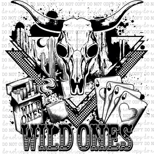 Wild Ones Skull - Country Western - Cheat Clear Waterslide™ or White Cast Sticker