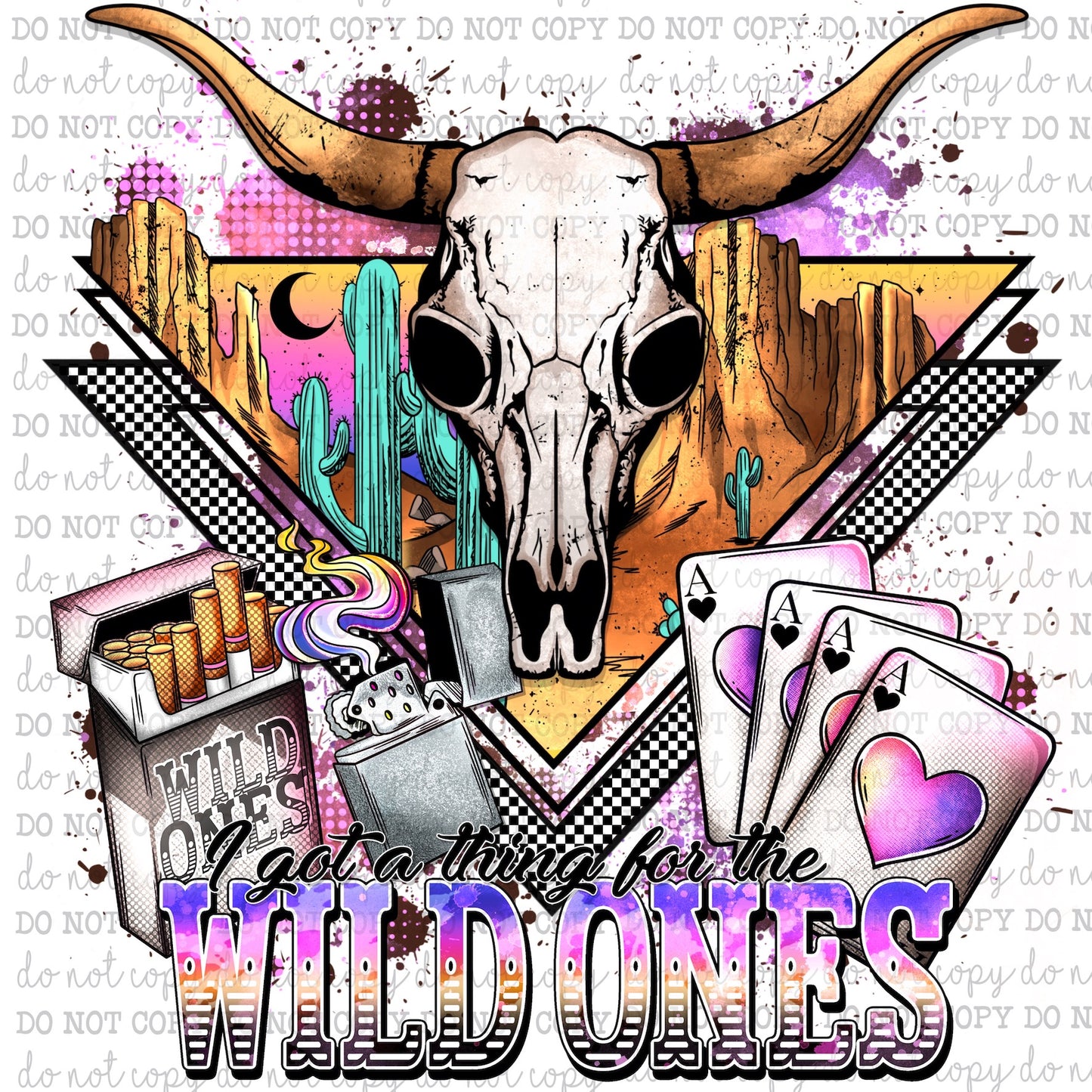 Wild Ones Skull - Country Western - Cheat Clear Waterslide™ or White Cast Sticker