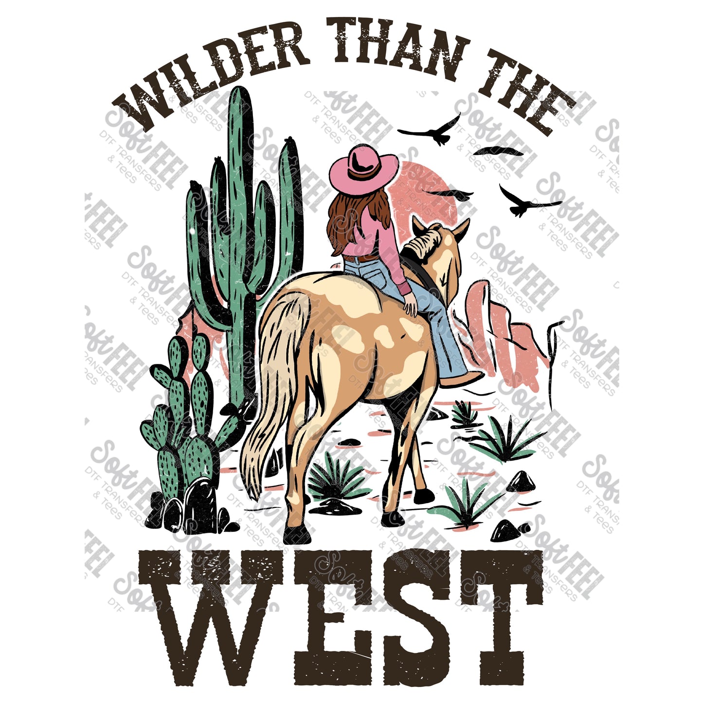 Wilder Than The West - Vintage Youth / Western - Direct To Film Transfer / DTF - Heat Press Clothing Transfer