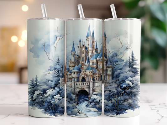 Winter Wonderland Castle - Sublimation or Waterslide Wrap - 20oz and 30oz