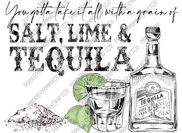 Take It All With A Grain Of Sale Lime And Tequila - Country Western - Cheat Clear Waterslide™ or White Cast Sticker