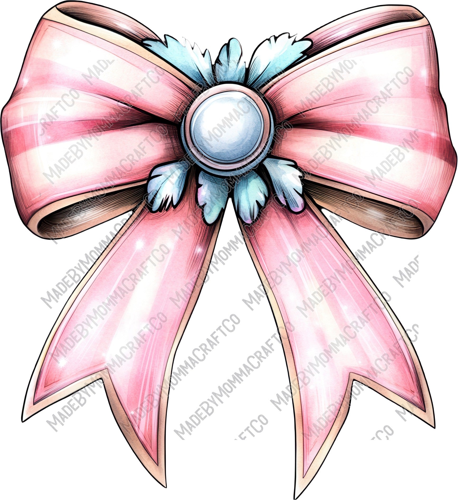 Tumbler Bow Pink and Blue - Country Western -Cheat Clear Waterslide™ or White Cast Sticker