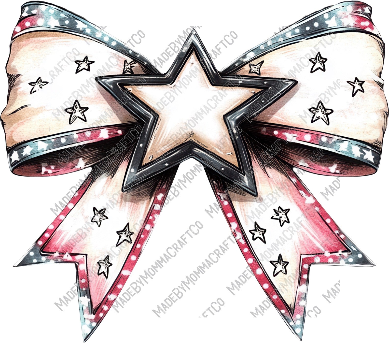 Tumbler Bow Stars - Country Western -Cheat Clear Waterslide™ or White Cast Sticker